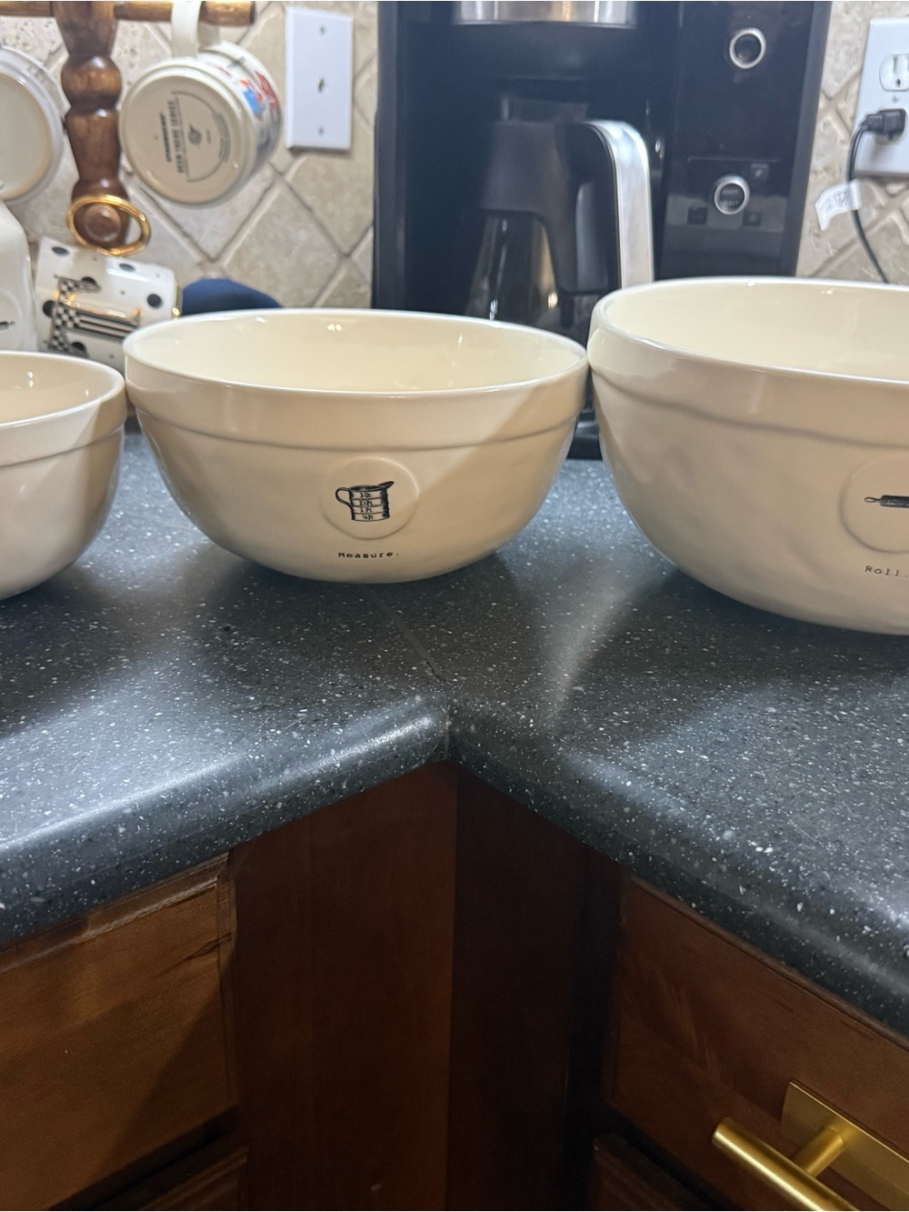 Rae Dunn Cream Ceramic Mixing Bowl Set